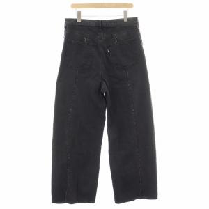 JieDa USED LOOSE FIT JEANS ユーズドルーズフィットデニムパンツ ジーンズ ジップフライ フリンジ 革パッチ 牛革
