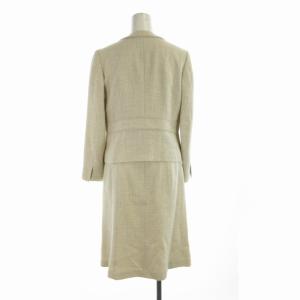 23区 セットアップ 上下 2点セット スーツ ノーカラージャケット フレアスカート ひざ丈 ツイード ショート丈 コサージュ付き