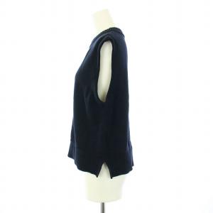 Pal'las Palace ニットベスト プルオーバー クルーネック コットン 0 XS 紺 ネイビー