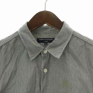 COMME des GARCONS HOMME カジュアルシャツ 長袖 ギンガムチェック L 黒 ブラック 白 ホワイト