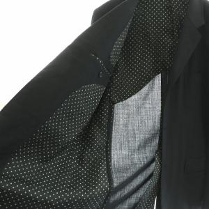 Comme des Garçons Homme Deux AD2012 テーラードジャケット シングル 背抜き 裏地水玉 ドット ステッチ ウール L 黒 ブラック
