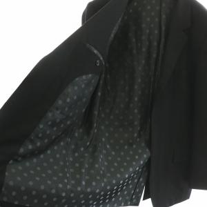 Comme des Garçons Homme Deux AD2014 テーラードジャケット シングル 総裏地 裏地水玉 ドット ウール L 黒 ブラック
