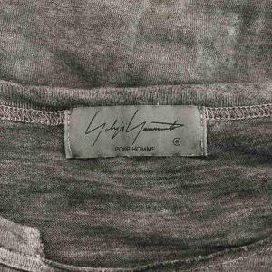 Yohji Yamamoto POUR HOMME Tシャツ カットソー 半袖 墨染 製品加工 3 L グレー