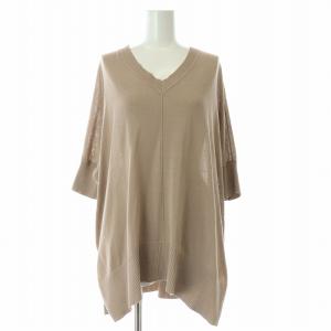 22SS FORTUNA SOMETTE ニット 半袖 Vネック 薄手 チュニック丈 麻 リネン混 38