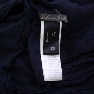 Faliero Sarti ストール マフラー シルク混 イタリア製 紺 ネイビー