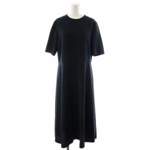 23SS LIVE2 HANNE ワンピース 5分袖 ミモレ ロング 40 L 紺 ネイビー 3105509