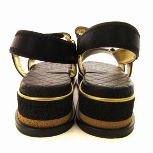 CHANEL スポーツサンダル ココマーク マトラッセ G32676 37C 24cm ブラック