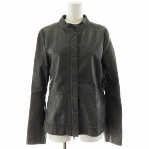 レザージャケット 革ジャン 牛革 4 L グレー /AN41