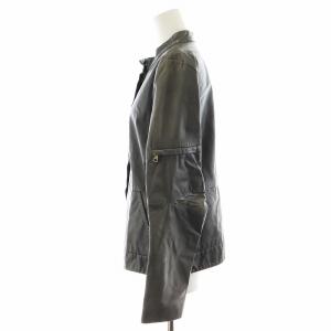 Theory レザージャケット 革ジャン 牛革 4 L グレー /AN41