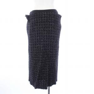 Yohji Yamamoto タイトスカート ロング ツイード フェイクレイヤード 1 S 黒 ブラック FE-S08-804