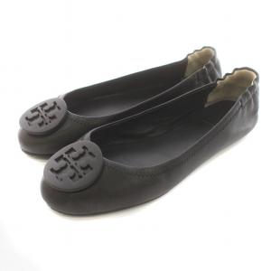 バレエシューズ パンプス フラット レザー ロゴ 6.5M 23.5cm 黒 ブラック 51158251