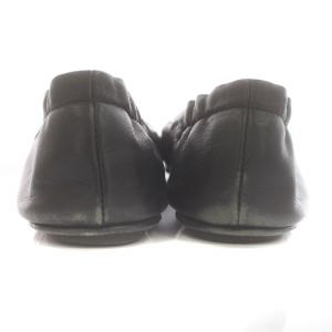 TORY BURCH バレエシューズ パンプス フラット レザー ロゴ 6.5M 23.5cm 黒 ブラック 51158251