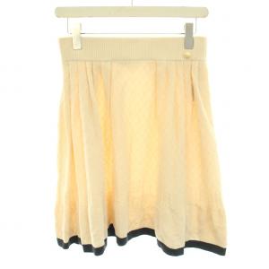 ニットスカート ココマーク パイピング 42 ベージュ ネイビー