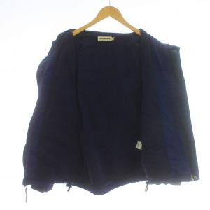 A BATHING APE ナイロンジャケット マウンテンパーカー フード ジップアップ センターロゴ 刺繍 S 紺 ネイビー