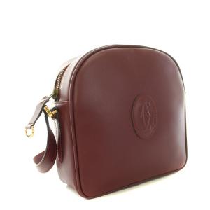 Cartier マストライン ショルダーバッグ レザー ダブルC ロゴ型押し 保存袋付き ボルドー