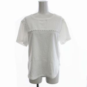 シャツ ブラウス フリル 半袖 M 白 ホワイト /ZS