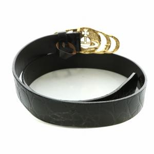 Vivienne Westwood ACCESSOREIS オーブ ベルト 型押しレザー ダークブラウン