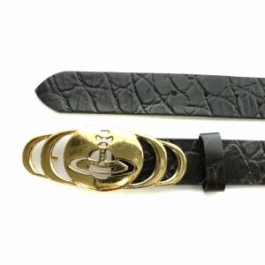 Vivienne Westwood ACCESSOREIS オーブ ベルト 型押しレザー ダークブラウン