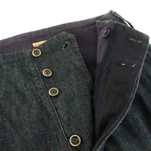 KAPITAL デニムパンツ ジーンズ ハイウエスト ワイド ボタンフライ 0 XS 紺 ネイビー