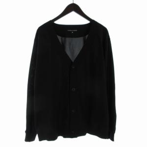 24AW トロピカル ポリエステル カーディガン Vネック 長袖 XL 黒 ブラック 92-13-0371-639
