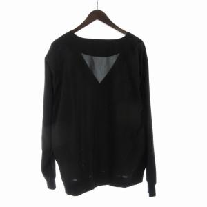 B:MING LIFE STORE by BEAMS 24AW トロピカル ポリエステル カーディガン Vネック 長袖 XL 黒 ブラック 92-13-0371-639