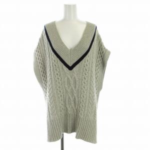 HAMILTON ケーブルベスト ニット セーター ライン ビックシルエット Vネック F グレー 20080200417240