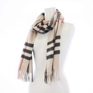 BURBERRY マフラー ノバチェック カシミヤ100％ アイボリー 8015533