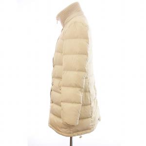 ダウンコート ロング ジップアップ ナイロン リブ 40 S 白 ホワイト  