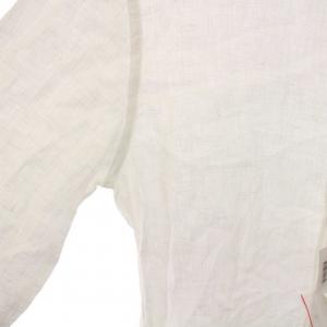 GUY ROVER シアー リネンシャツ ホリゾンタルカラー シースルー 長袖 M 白 ホワイト