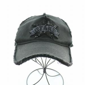 DESIGN キャップ 帽子 6パネル 切替 ビース スパンコール 星