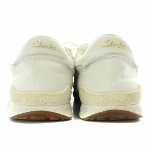 Clarks ローカットスニーカー シューズ スエード 切替 ロゴ US9 26.5cm 白 ホワイト アイボリー