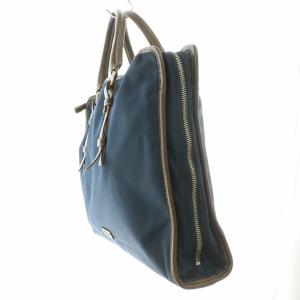 PAUL SMITH ブリーフケース ビジネスバッグ 書類カバン ハンド ナイロン レザー 切替 ロゴ 紺 ネイビー 茶 ブラウン