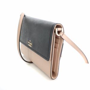 kate spade new york ショルダーバッグ ウォレットポーチ 長財布 ロング 三つ折り レザー 黒 ブラック ピンク /BB