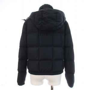 POLO RALPH LAUREN ダウンジャケット スタンドカラー フード ジップアップ ロゴ 刺繍 XS 黒 ブラック