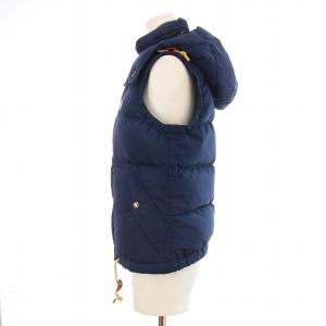 POLO RALPH LAUREN ダウンベスト フード スタンドカラー ジップアップ ロゴ 刺繍 XS 紺 ネイビー
