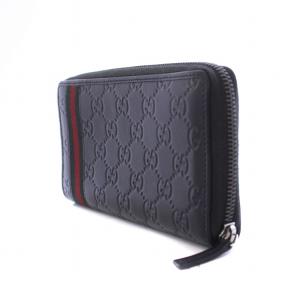 GUCCIシマGG型押しシェリーラインラウンドファスナー長財布