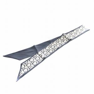 ガンチーニ スカーフ 総柄 シルク 絹 ベージュ 紺 ネイビー