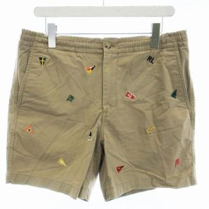 無料クーポン配布 アプリ ショートパンツ ハーフ ショーツ ポロベア くま 刺繍 コットン メンズウェア