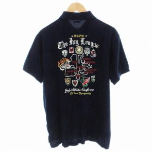 POLO RALPH LAUREN カスタムスリムフィット CUSTOM SLIM FIT ポロシャツ 半袖 ワッペン ポニー刺繍 LG L 紺 ネイビー