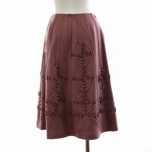 SYBILLA フレアスカート フラワーモチーフ ミモレ ロング M ピンク