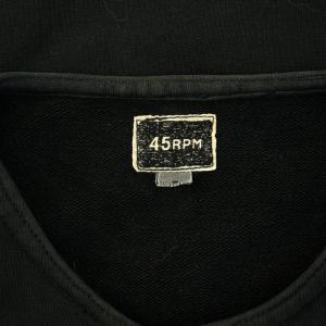 45rpm スウェット カットソー ヘンリーネック 長袖 スナップボタン 3 M 黒 ブラック /YT