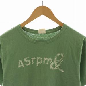 45rpm Tシャツ カットソー 半袖 ロゴプリント 3 L 緑 グリーン /NQ