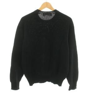 COMME des GARCONS HOMME AD1999 田中オム ニット セーター クルーネック 長袖 ハイゲージ ウール 黒 ブラック