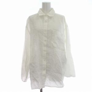 MILA OWEN MILAOWEN 24SS ロールアップスリーブオーバー ラミーシャツ 麻 シャツ 長袖 ブラウス F 白 ホワイト /G