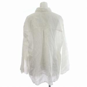MILA OWEN MILAOWEN 24SS ロールアップスリーブオーバー ラミーシャツ 麻 シャツ 長袖 ブラウス F 白 ホワイト /G