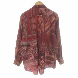 COMME des GARCONS HOMME PLUS ヴィンテージ 柄シャツ ビッグシルエット レッド AD1991 PB-110490