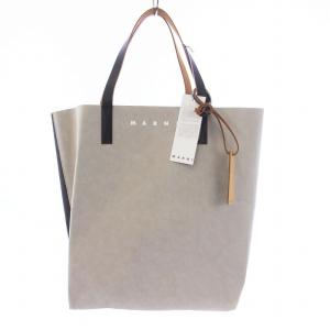 MARNI セルロース ショッピングバッグ グレー ブラック SHMQ0025A0