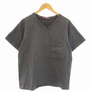 2011年製 スウェット トレーナー コットン 半袖 Vネック ポケット S グレー SJM846 /TK