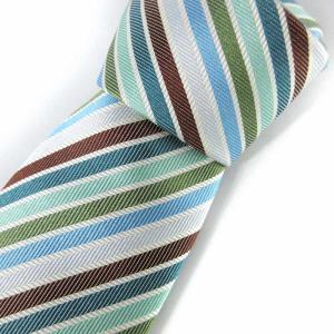 ネクタイ レギュラータイ レジメンタルストライプ 絹 シルク イタリア製 マルチカラー