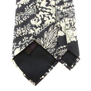 ETRO ネクタイ レギュラータイ ペイズリー柄 絹 シルク 黒 ブラック グレー